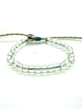4Ocean Clear Glass Bead Bracelet with Adjustable Cord